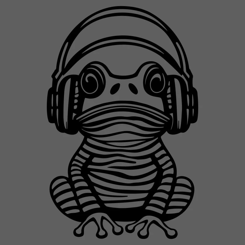 Grenouille avec casque d’écoute par ReenBerlin