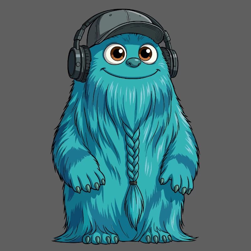 DJ Fluffo with Braid Front - Fluffonster Design