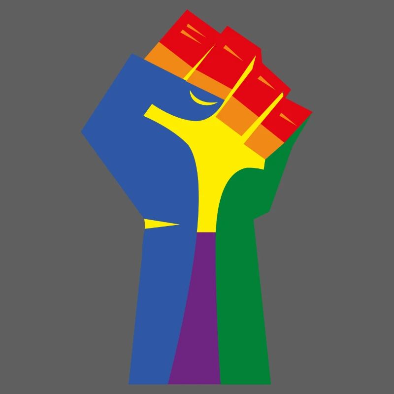 Die erhobene Faust (Regenbogenfarben)