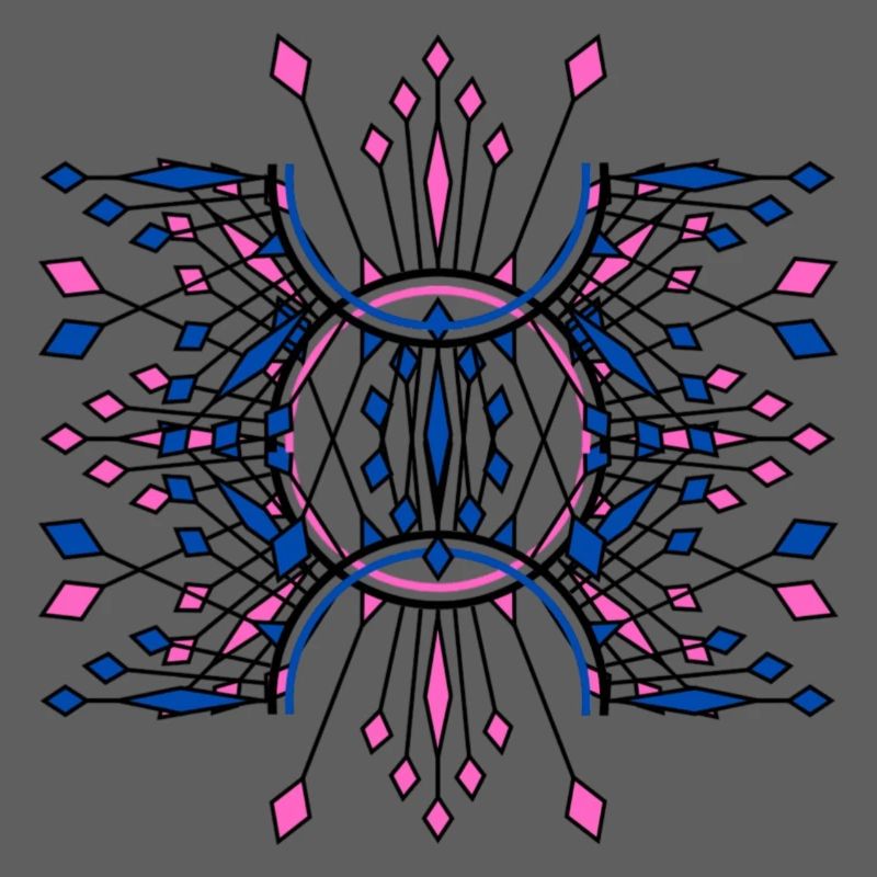 Symmetrical Sparkles Blue Pink