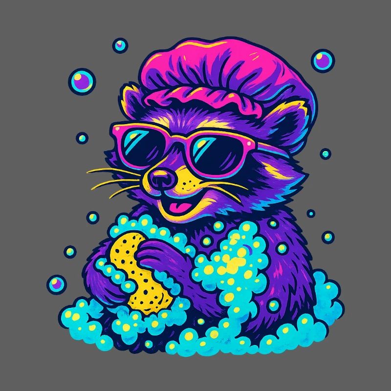 Neon Waschbär