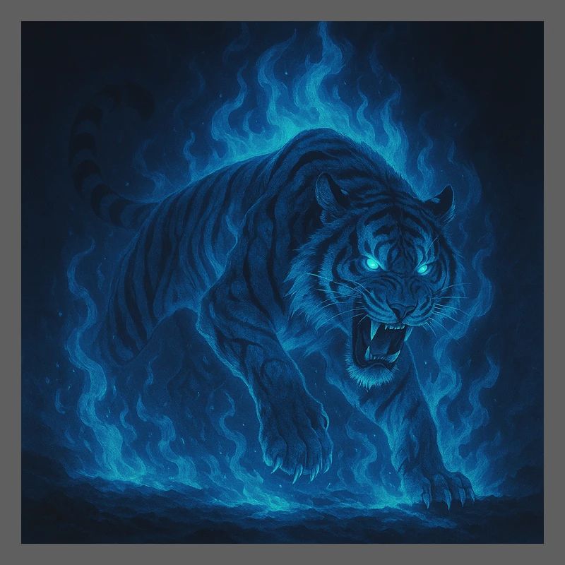 Blaue Neon-Tigerflamme