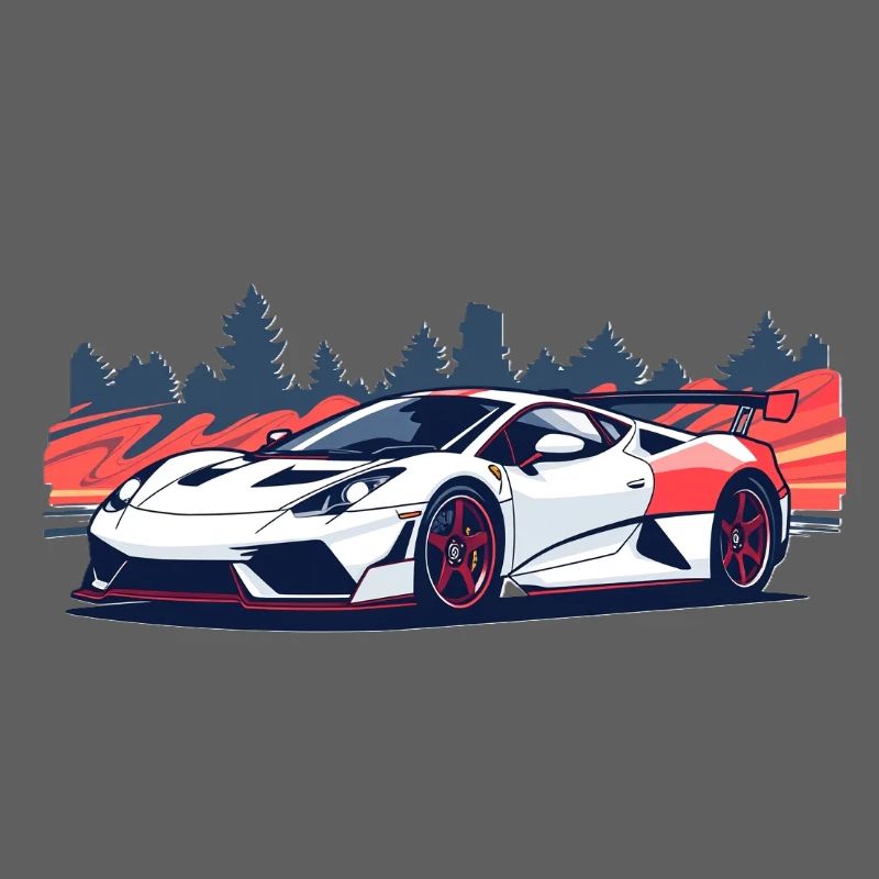 Supercar de course avec un accent rouge