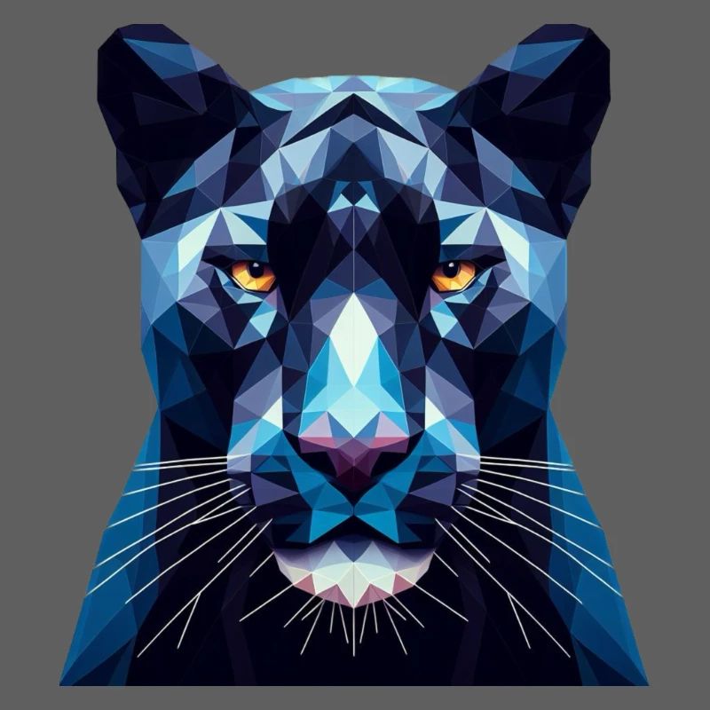 Une panthère bleue dans le style polygonal