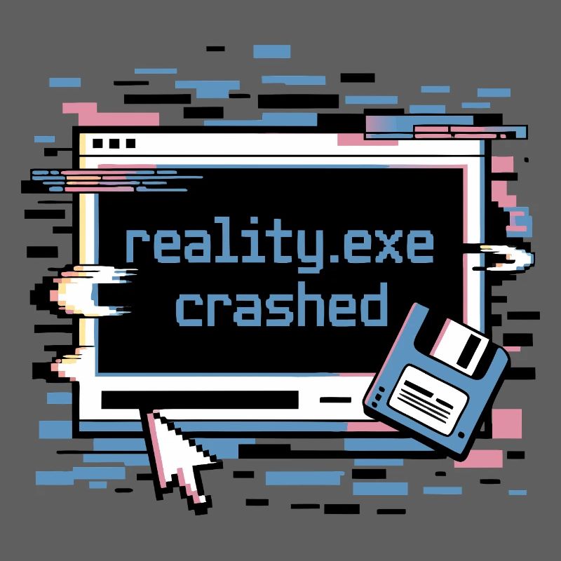 Reality.exe Crashed Retro Pixel Design