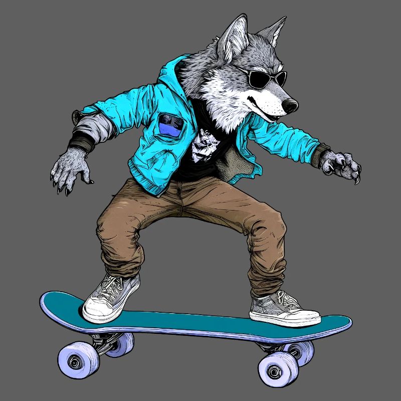 Skateboarder Wolf