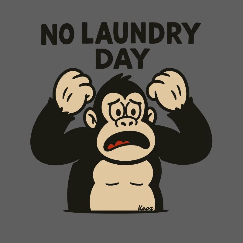 Monkey throwing a tantrum at laundry day failure