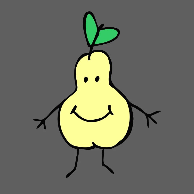 A smiling pear