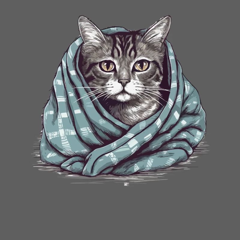 Chat dans une couverture