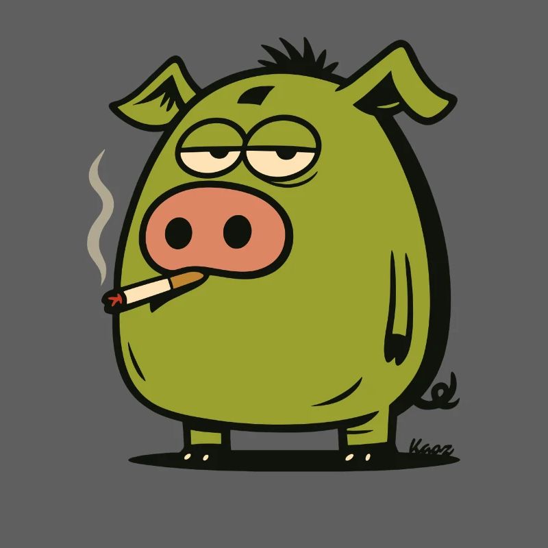 Green Comic Pig