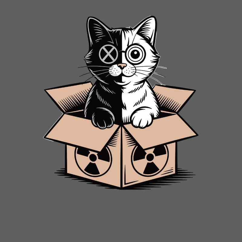 Schrödinger's Cat in a Box Quantum Nerd Statement