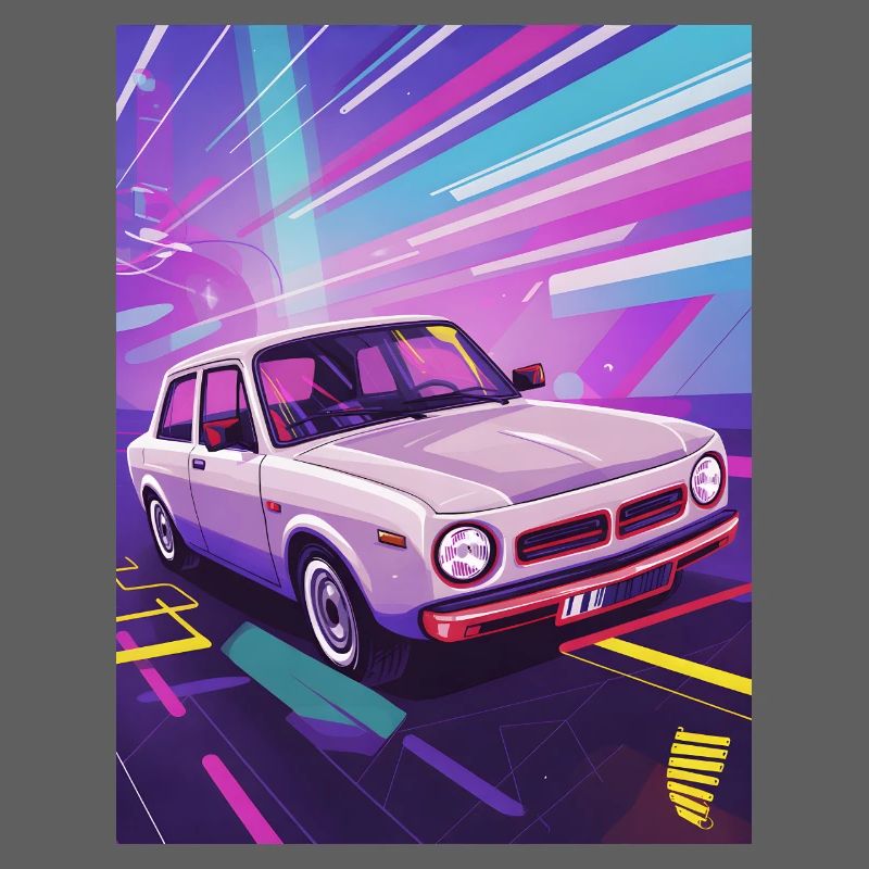 Synthwave Auto dans un style rétro