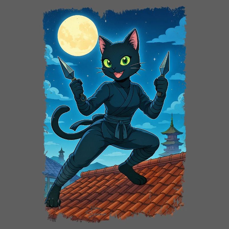 Mond-Ninja-Katze