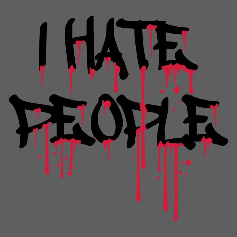 cool i hate people text graffiti spray drops blu