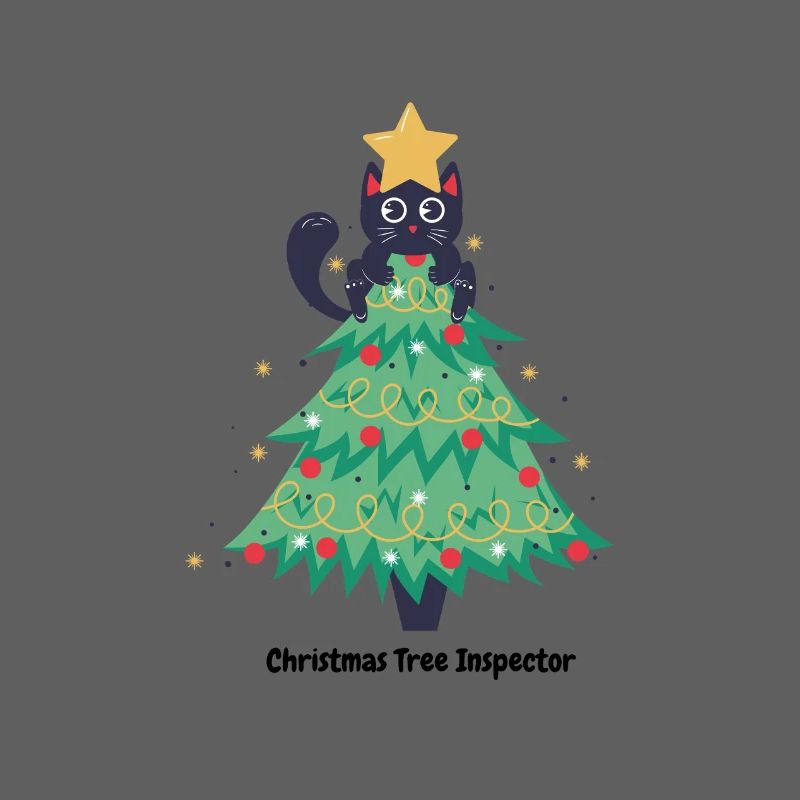 pull de noël chat dans sapin