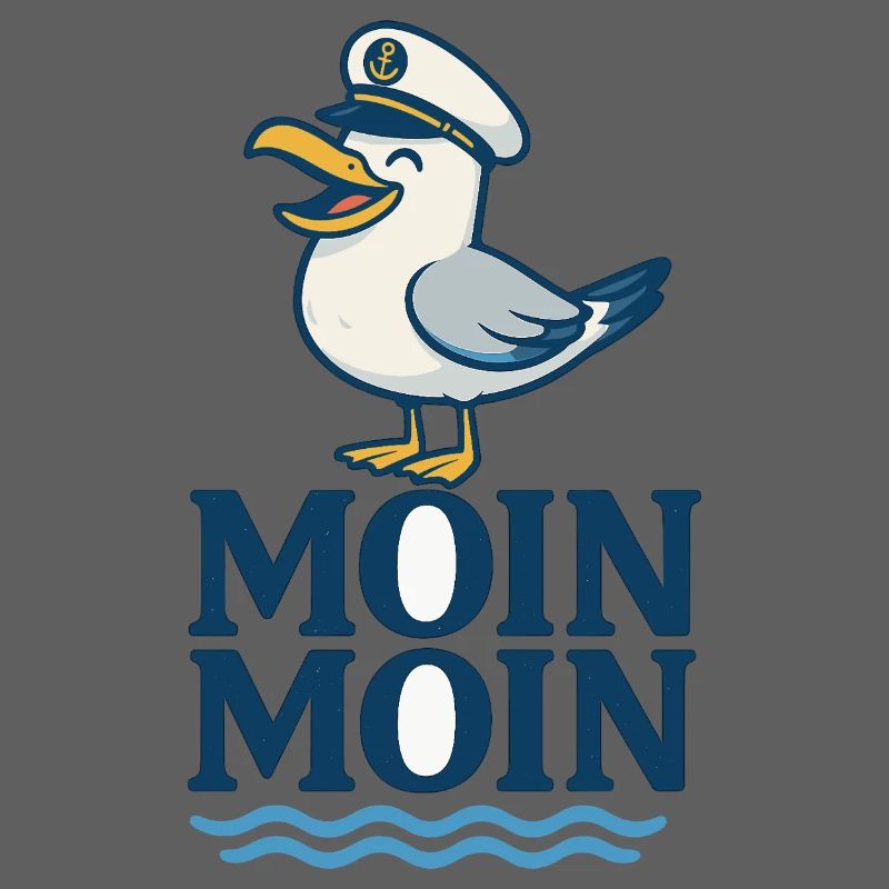 Möwe Kapitän Moin Moin Print