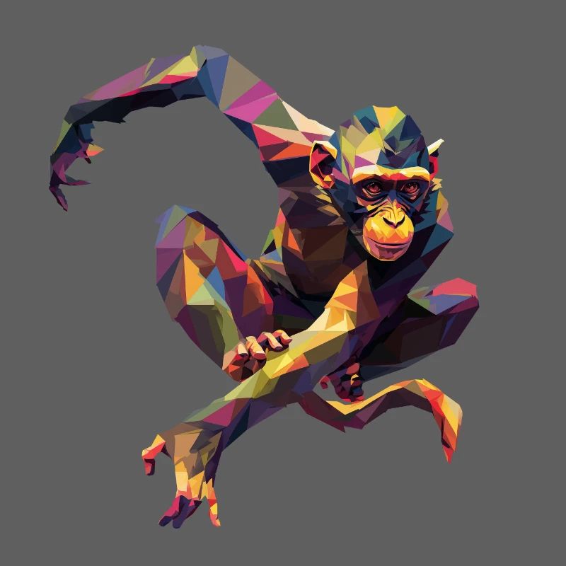 Geometric Colorful Monkey