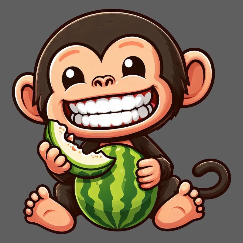 Monkey Chimpanzee Melon Watermelon Honeydew melon