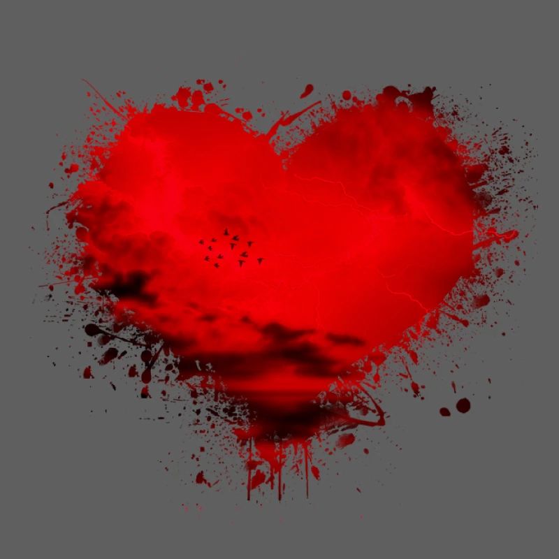 Heart Storm Splatter Stain Splash Splash Heart