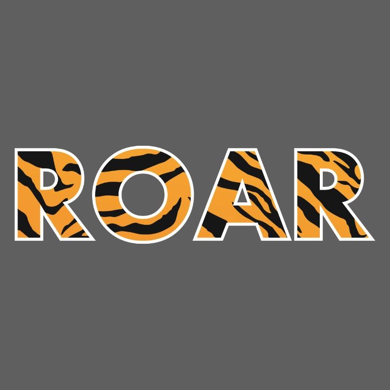 ROAR roar lettering tiger pattern stripes