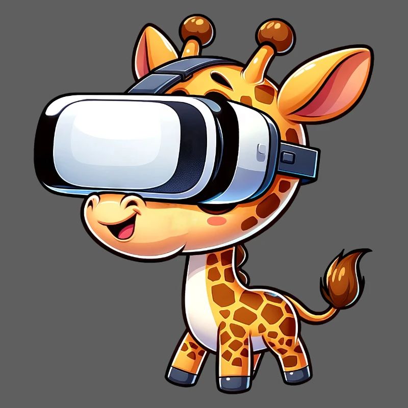 Eine Coole Giraffe mit VR Kopfteil