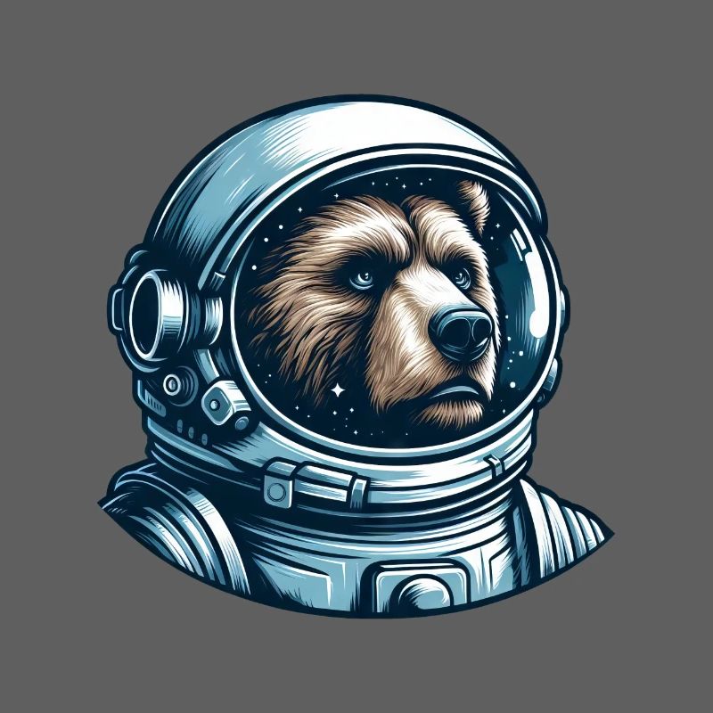 Pensive bear in outer space