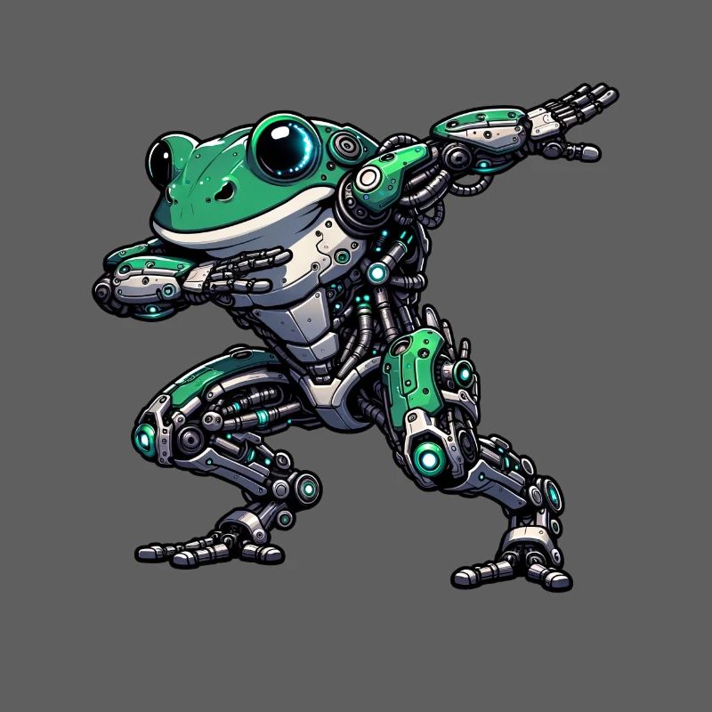 Cool Robot Frog Dabbing Mech Cyborg