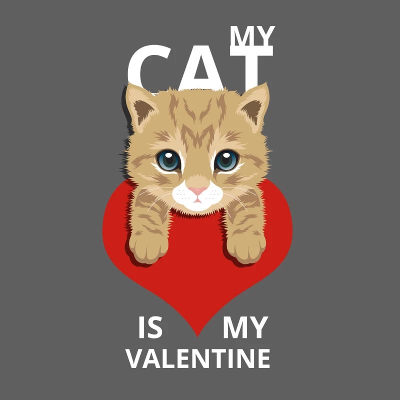 Mon chat est mon valentine. chat Valentine