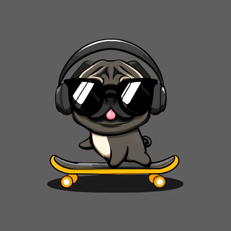 Design with a pug dog based on a