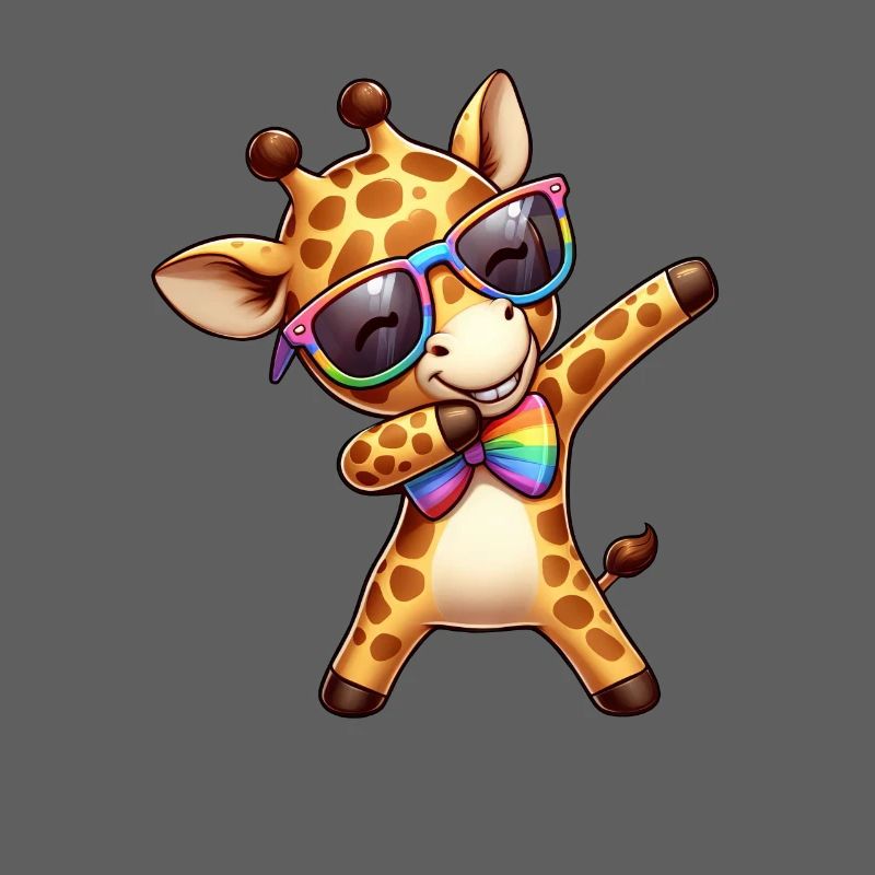 Cool rainbow giraffe dabbing LGBT