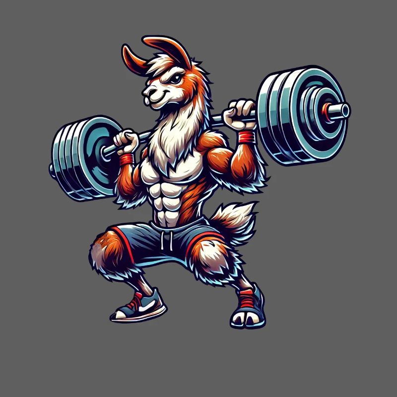 Llama Alpaca Dumbbell Weightlifting Workout Training