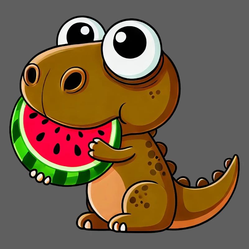 T-Rex avec Dessin animé d’été pastèque