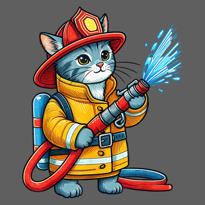 Firefighter Kitten Splash