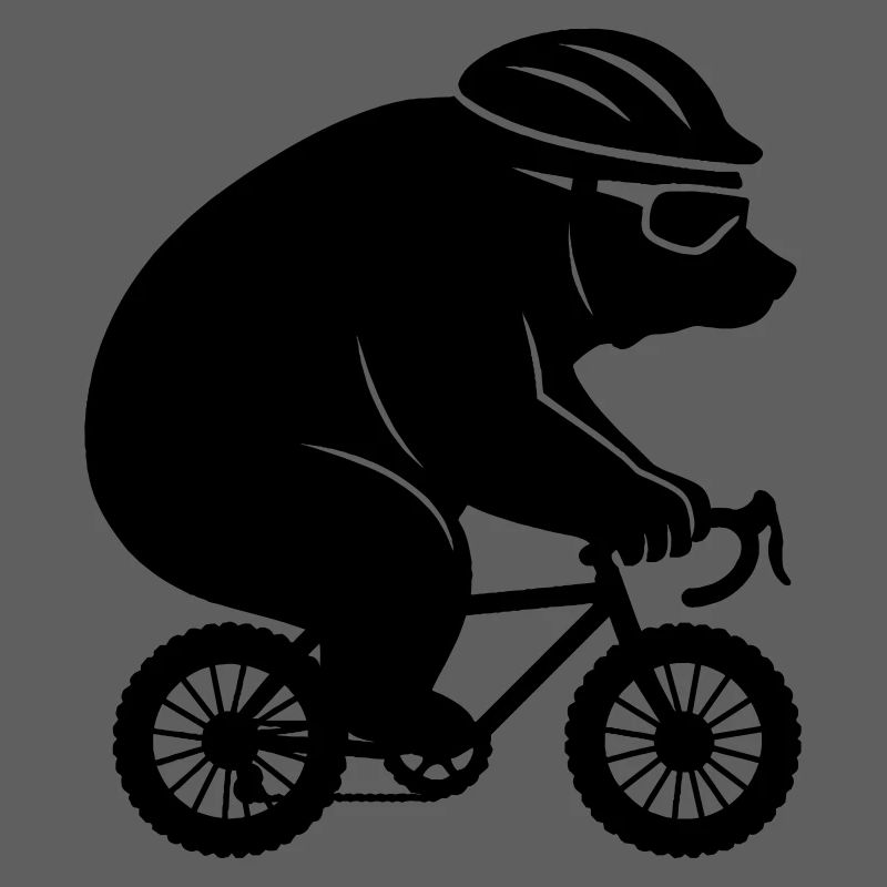 Ours géant sur un minuscule vélo de gravier