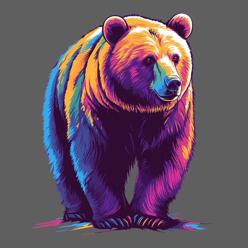 Ours coloré en impression numérique