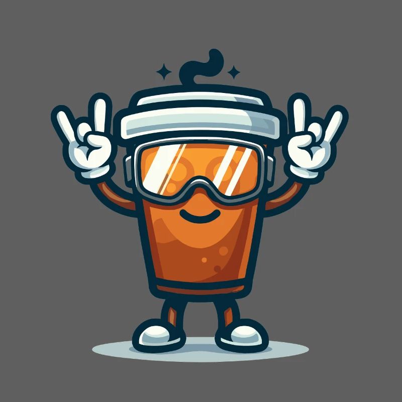 Kaffeebecher mit Skibrille
