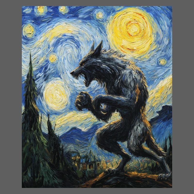 Werwolf Wolf Van Gogh Style