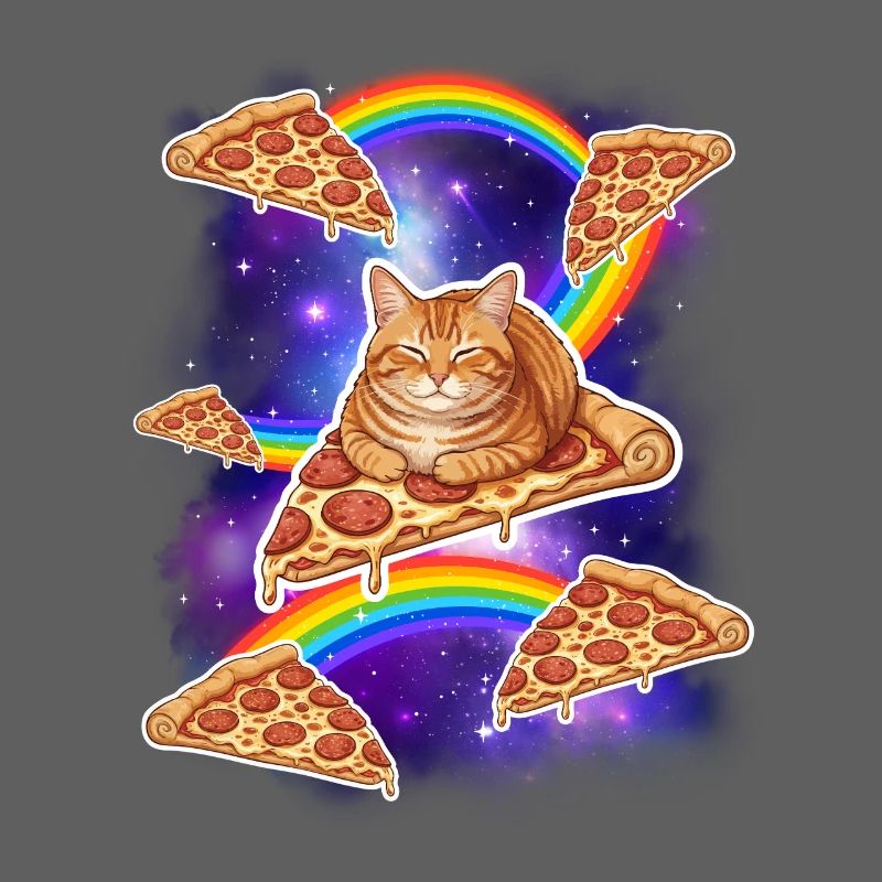 Cat Riding Pizza In Space Funny Pizza Meme