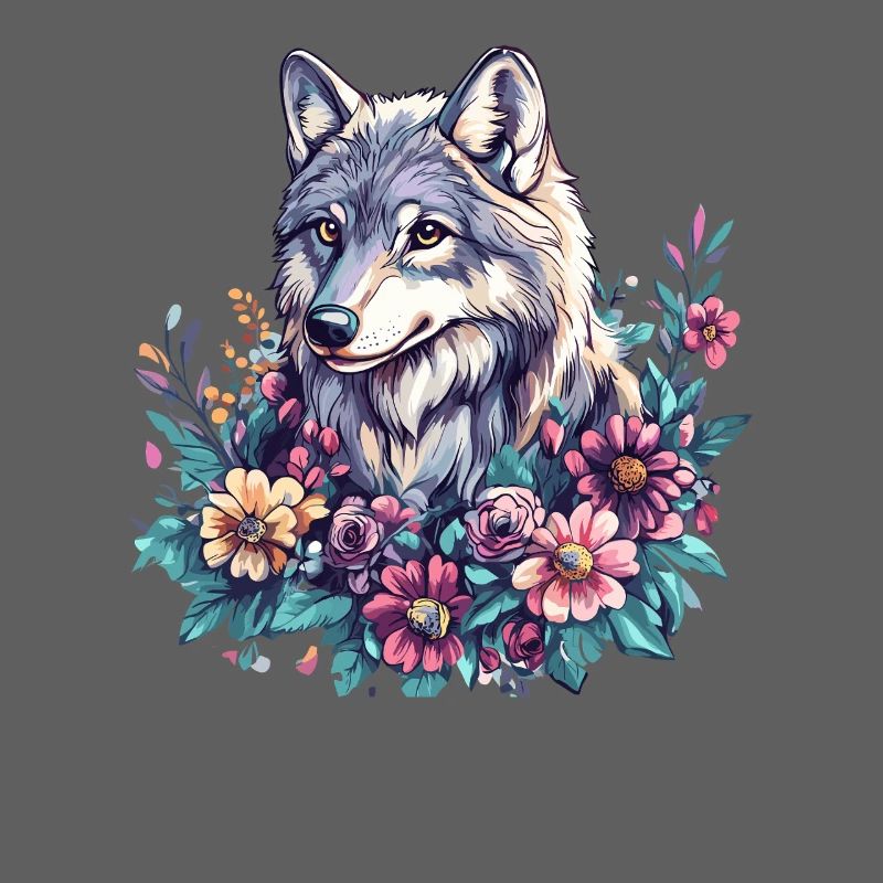 Blütenwolf im Farbrausch