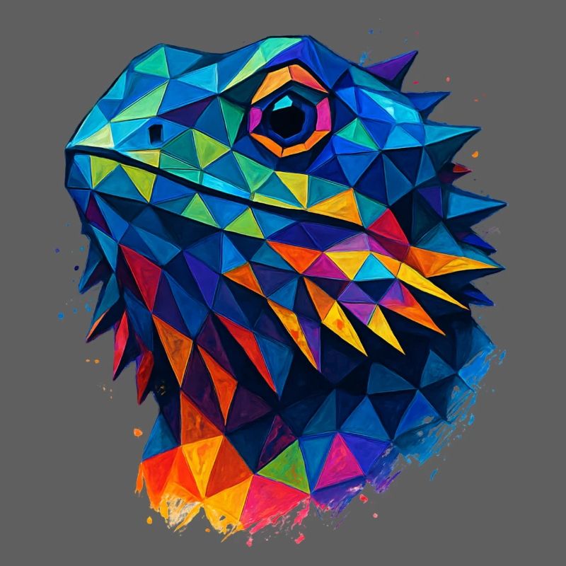 Bartagame Geometrischer Stil Low Poly Blau