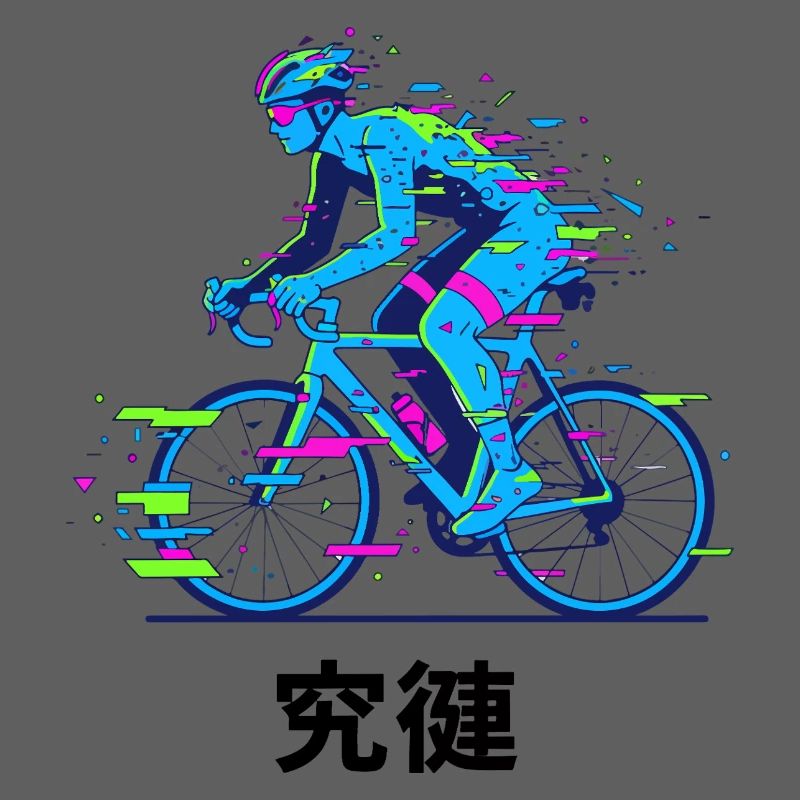 Neon-Glitch-Radfahrer