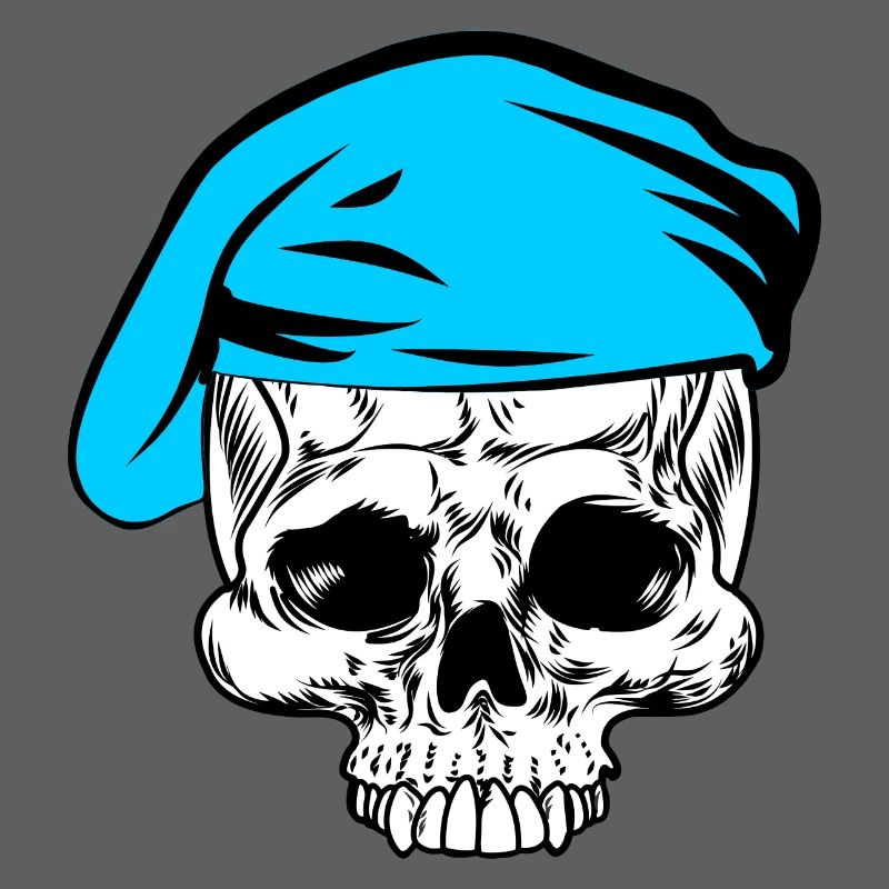 Skelettblaues Barett