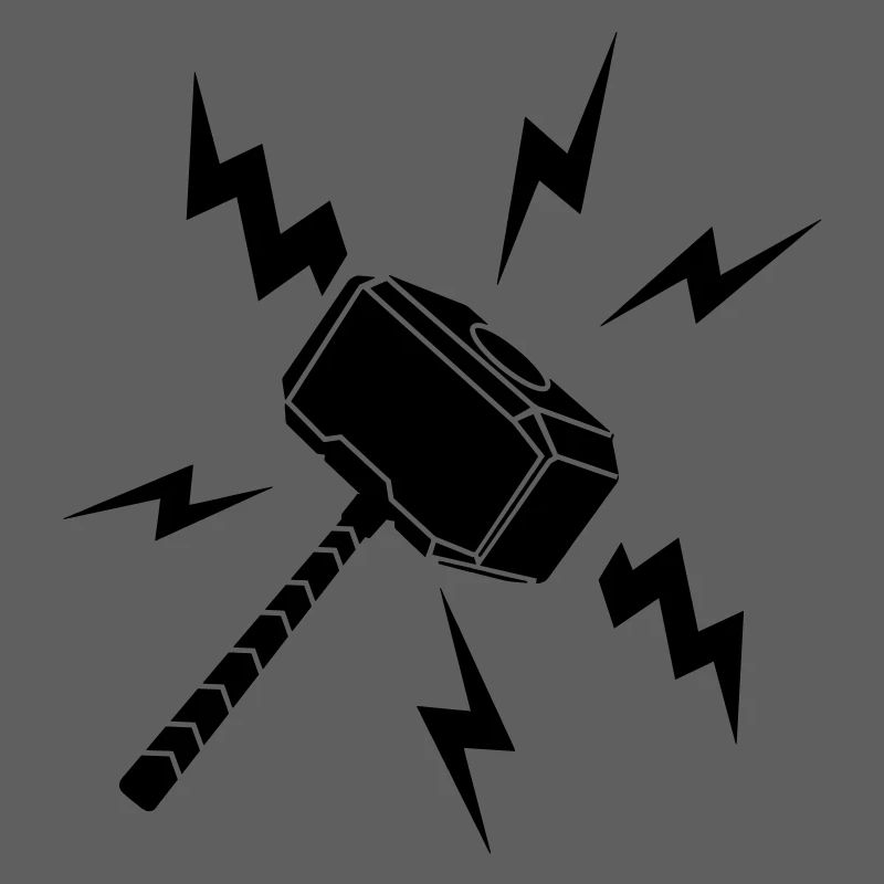 Thor-Hammer mit Blitz
