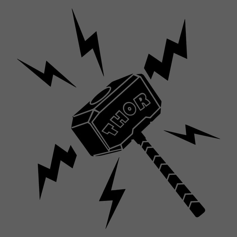 Thor hammer with text THOR