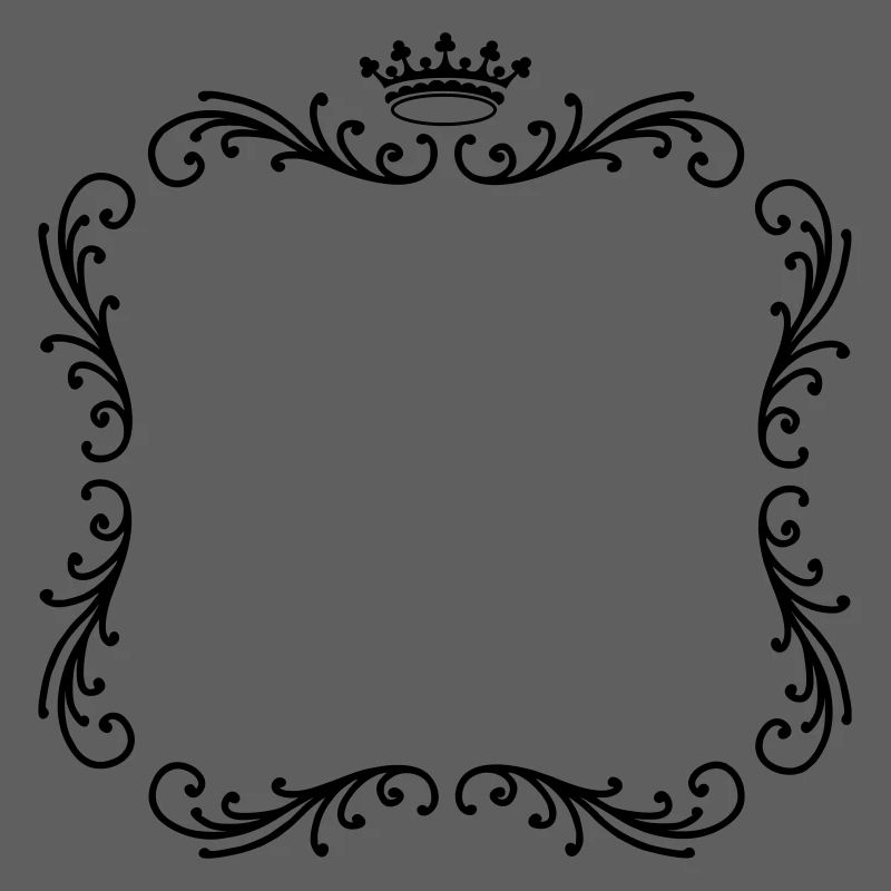 Frame with crown decorative frame