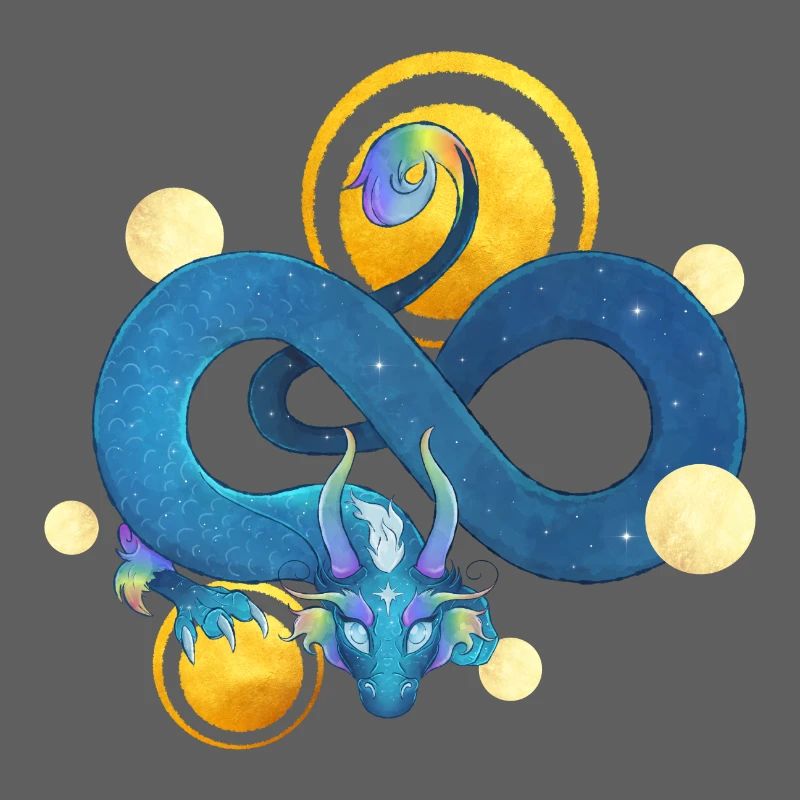 Blue Ink Spirits - Regenbogen Blauer Drache & Gold
