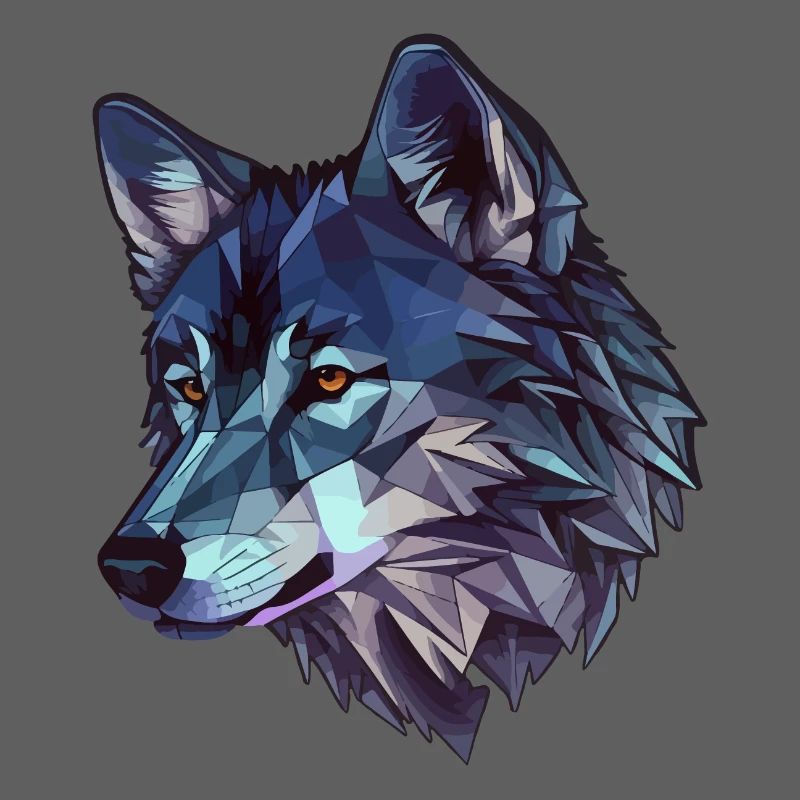 Stylized, geometric wolf