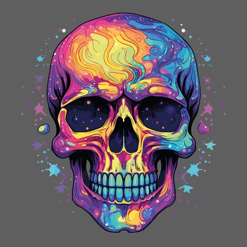 Psychedelic Neon Skull