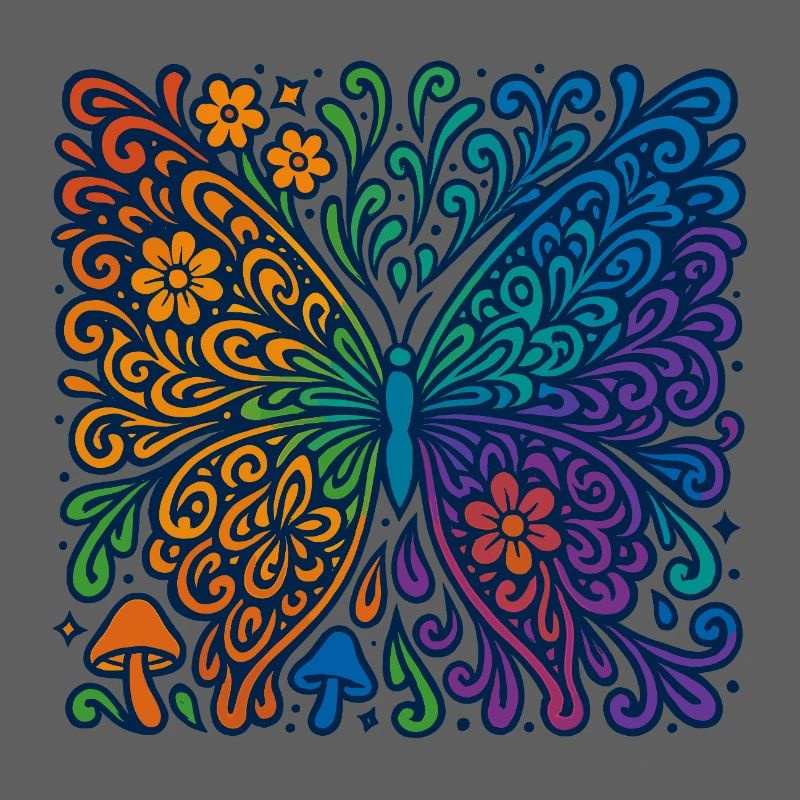Psychedelischer Regenbogen-Schmetterling