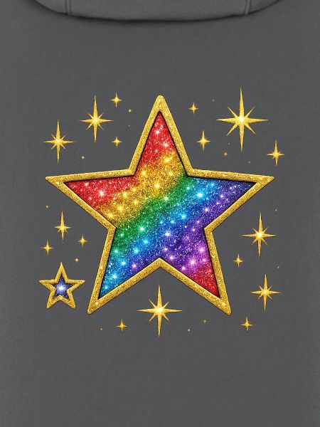 Leuchtendes Glitzer-Regenbogen-Stern-Design